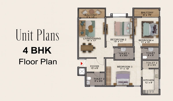 Godrej Trilogy 3 BHK Floor Plan